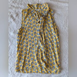 Peach Love California Women's French Bulldog Sleeveless Blouse Size L